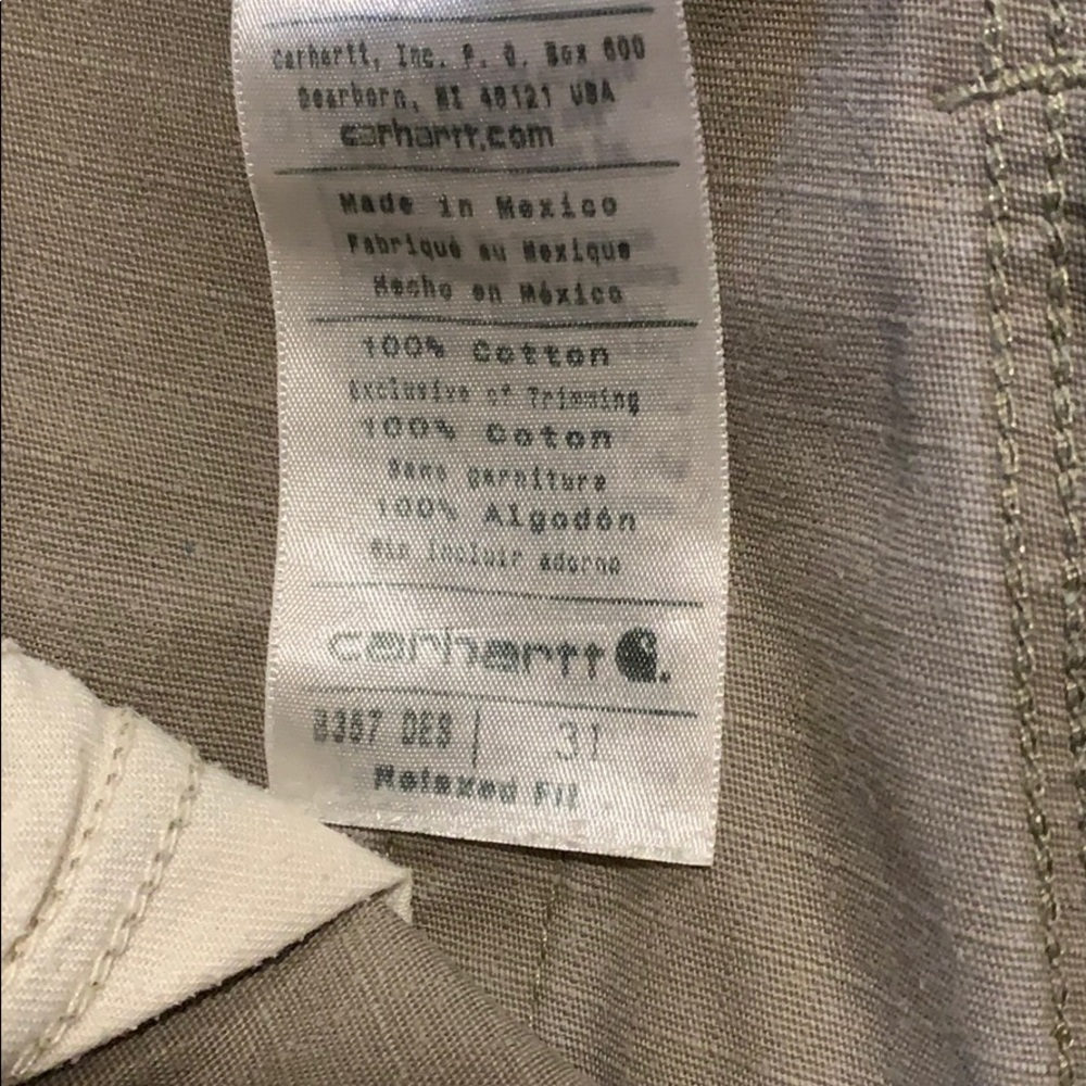 Carhartt work shorts.
